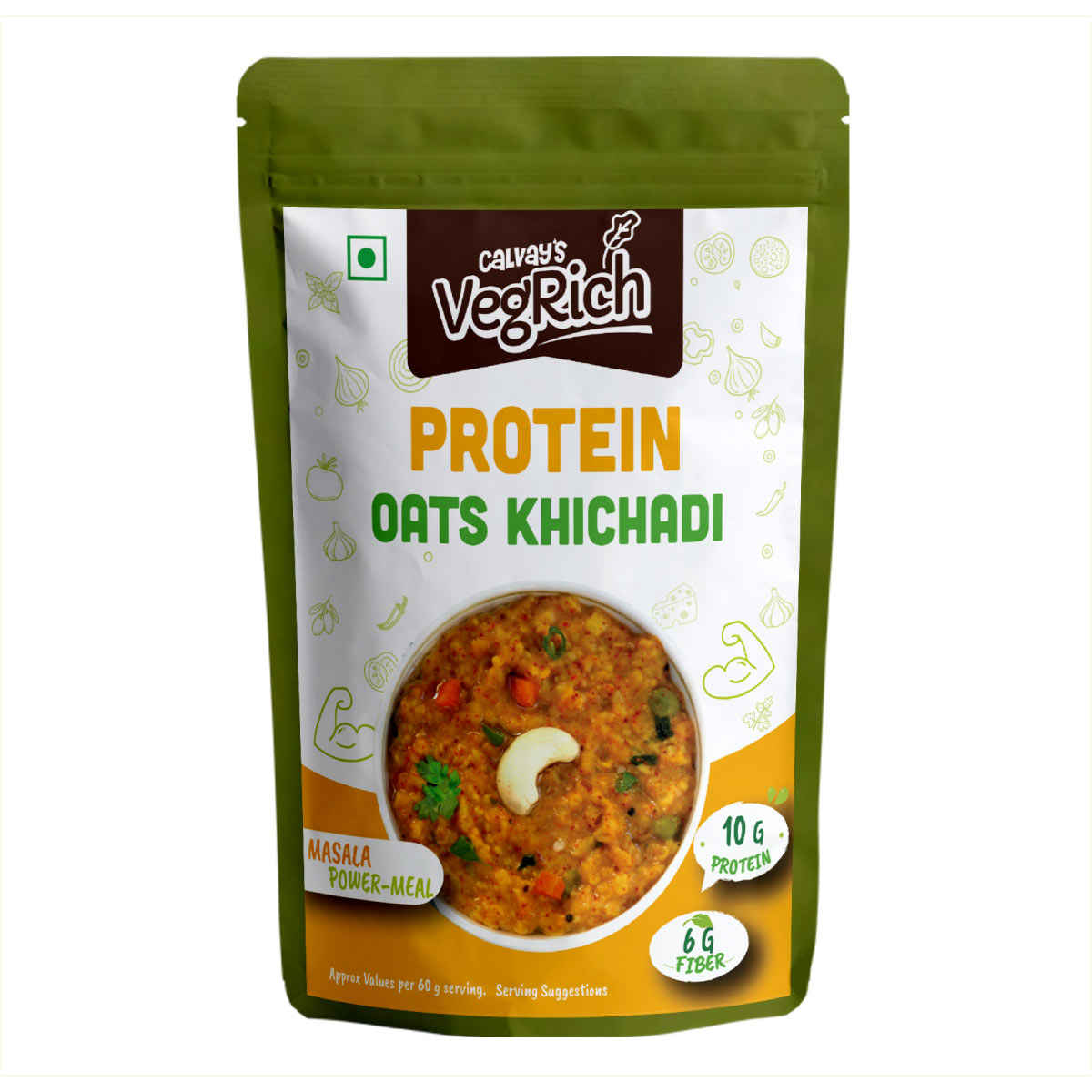 calvays protein oats KHICHADI front view white background