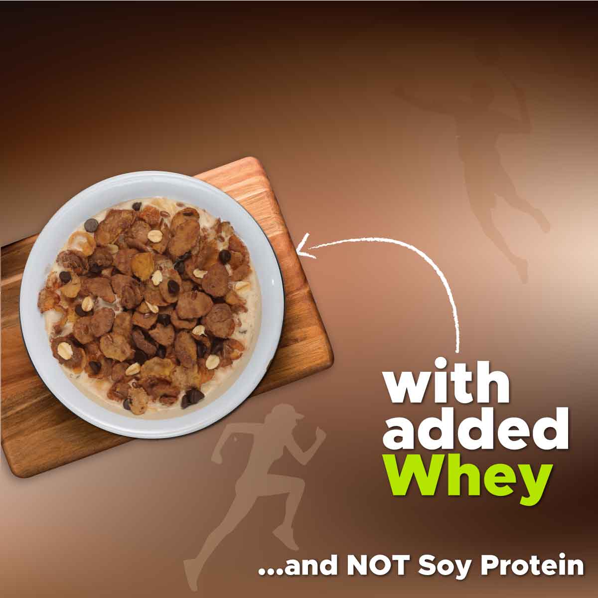 Muesli with added whey protein